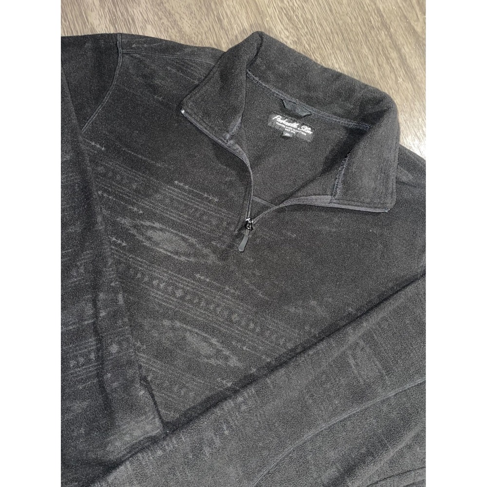 Panhandle Slim Mens XXL Black Fleece Quarter Zip Southwestern Pullover Sweater